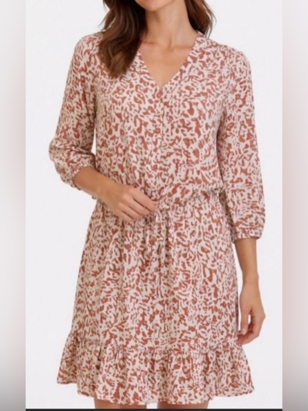 Cabi Sienna Boho Leopard Print Shirt Dress size XL